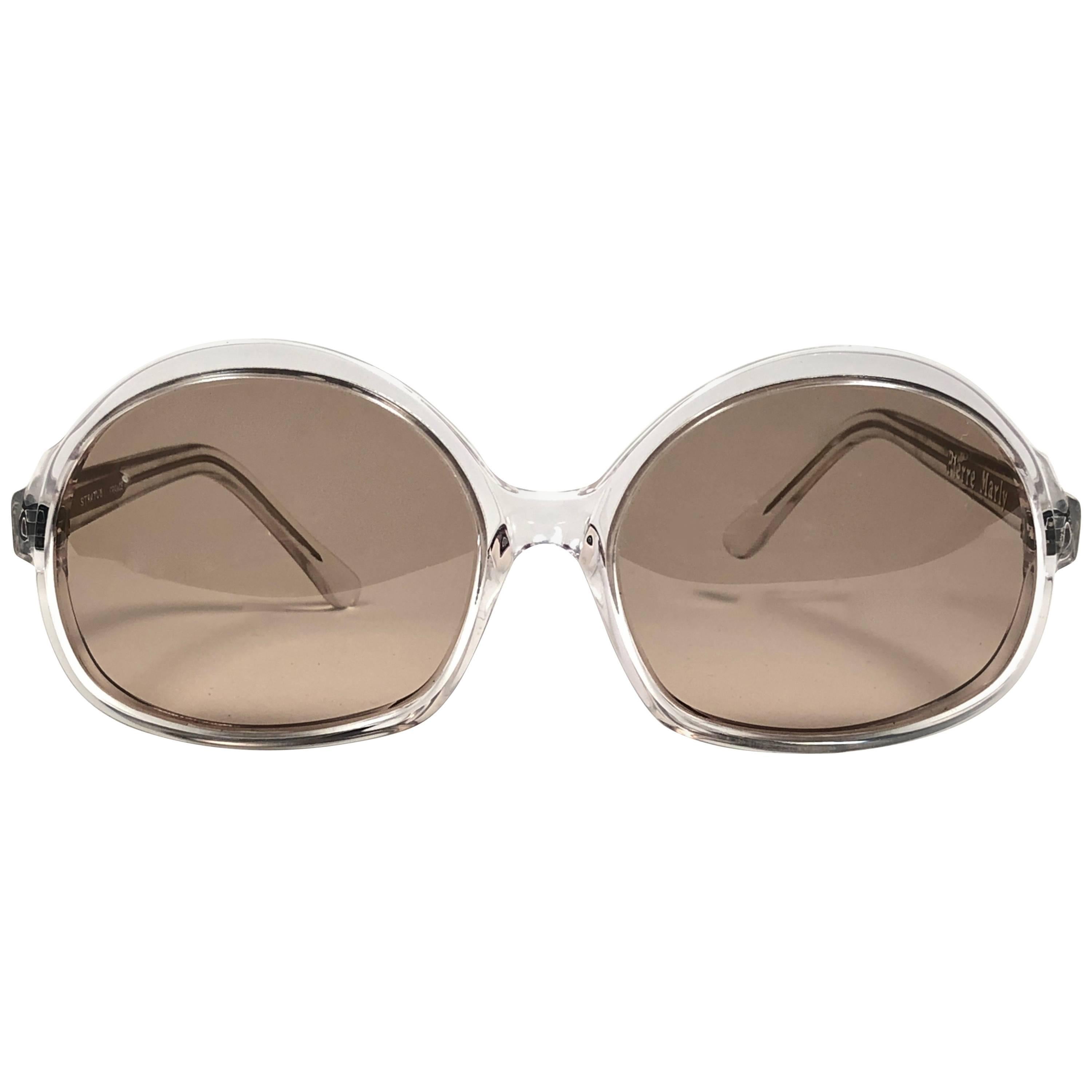 New Vintage Rare Pierre Marly " STRATUS " Oversized Avantgarde 1960 Sunglasses For Sale