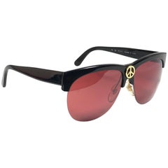 Moschino By Persol Vintage Black Peace Sunglasses, 1990