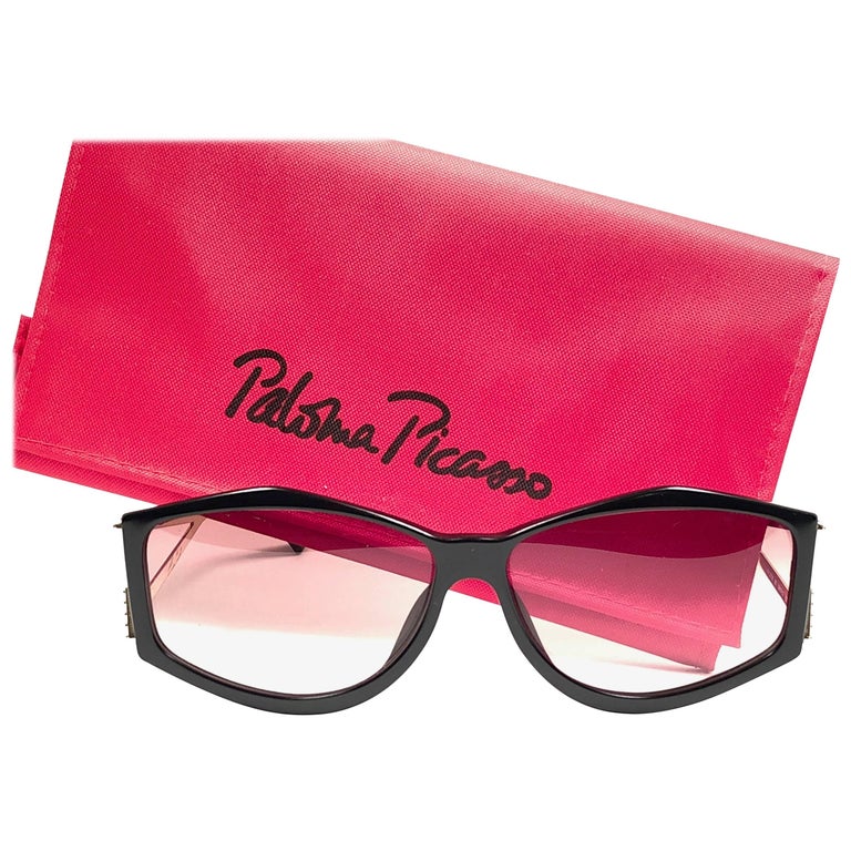 Paloma Picasso Killer Vintage Sunglasses Jet Black with Gold Hardware, Germany Vintage sunglasses paloma picasso - Gem main image 3