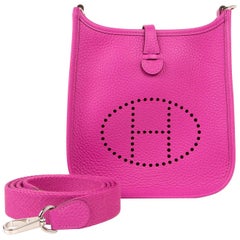 Hermes Evelyne III TPM Tasche Magnolia Pink Crossbody Clemence Palladium