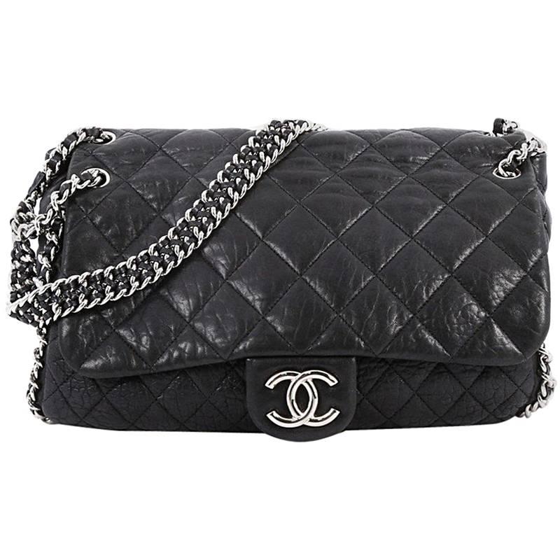 Chanel Chain Around Flap Bag Quilted Leather Maxi