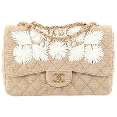 Chanel Country Coco Flap Bag Floral Embroidered Quilted Raffia Jumbo