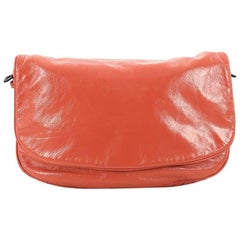 Bottega Veneta Flap Messenger Bag Leather with Intrecciato Detail Medium