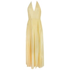 Christian Dior Couture Gold Striped Silk Chiffon Dress and Jacket, circa 1976
