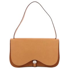 Hermes Colorado Handbag Leather and Toile MM