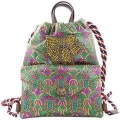 Gucci Animalier Drawstring Backpack Brocade Small