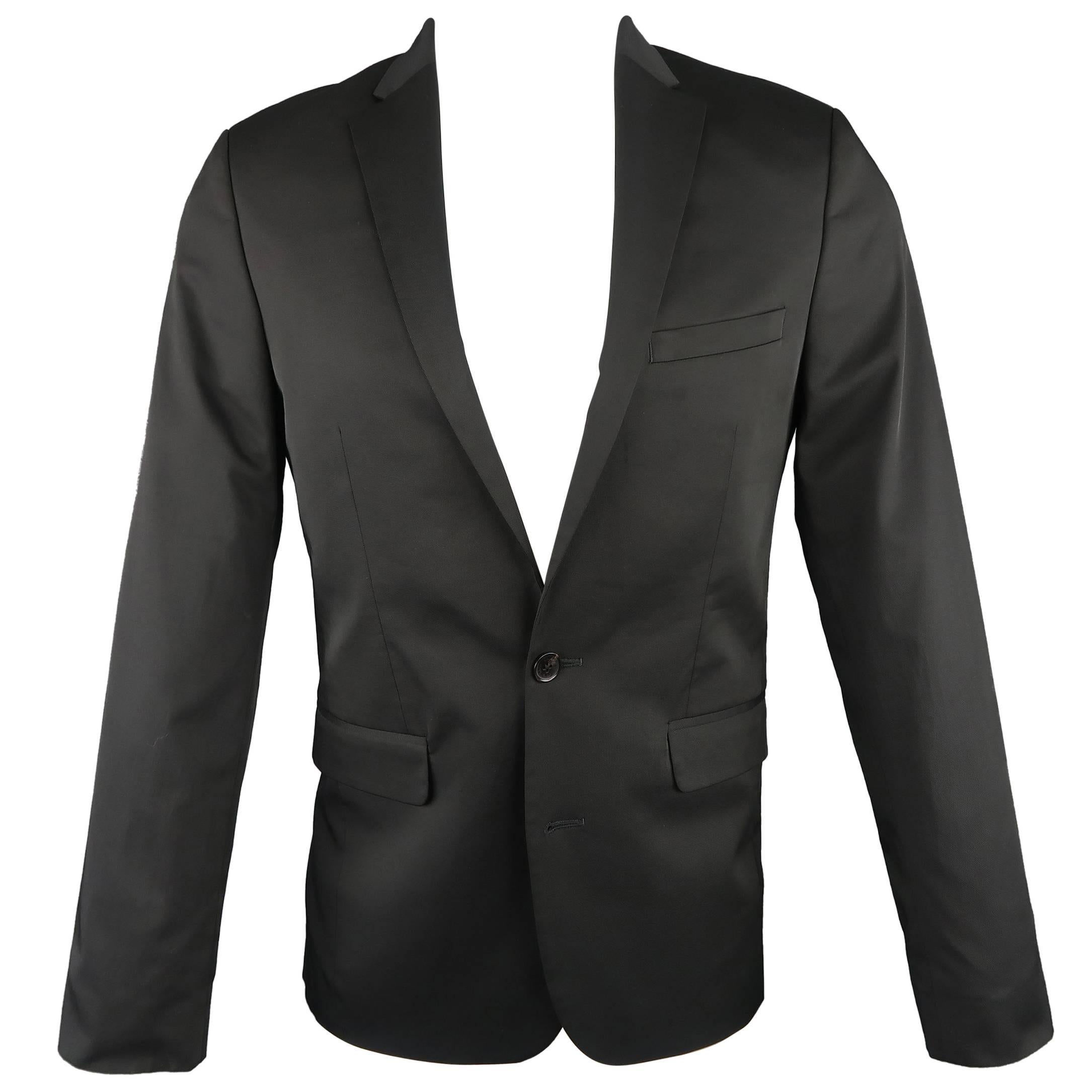 Calvin Klein Men's Regular Black Solid Twill Extreme Slim Fit Sport Coat