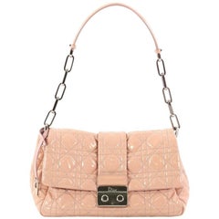 Christian Dior New Lock Flap Bag Cannage Quilt Patent Small