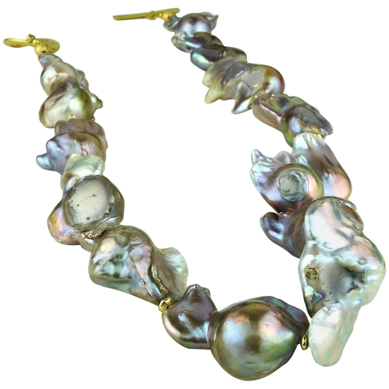 Baroque Silver Pearl Necklace
