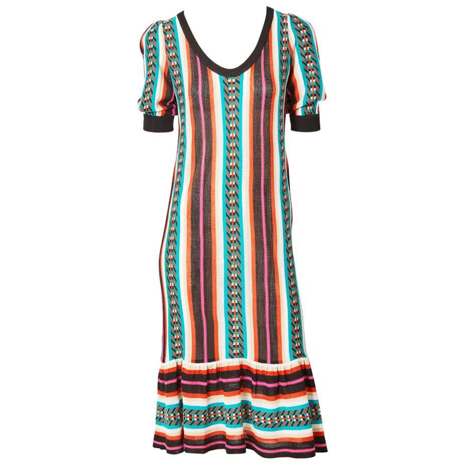 Yves Saint Laurent Bold Stripe Knit Day Dress For Sale at 1stDibs ...