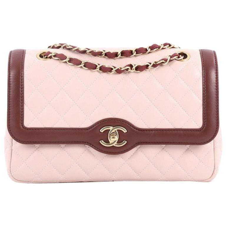 Chanel Classic Double Flap Quilted Lambskin Silver-tone Medium