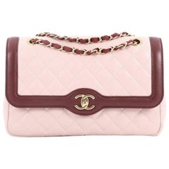 Chanel Two Tone Flap Bag Quilted Lambskin Medium