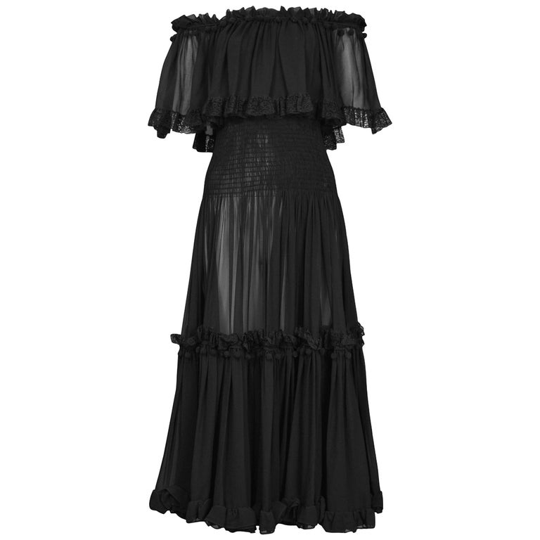 Yves Saint Laurent Vintage Gypsy Dress, 1970s at 1stDibs | black gypsy dress