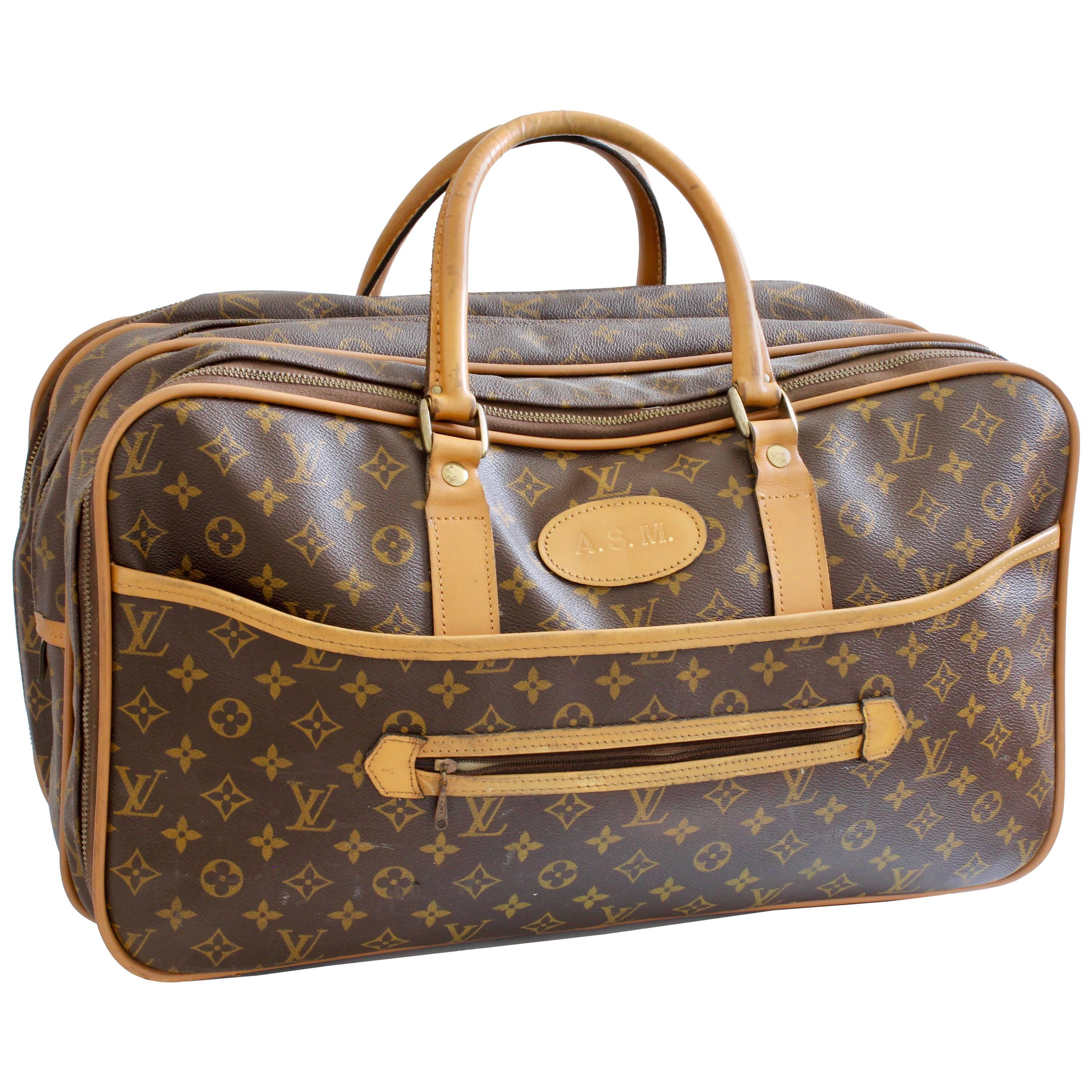 Louis Vuitton Carry All Soft Side Suitcase Weekender Luggage French Company 70s 