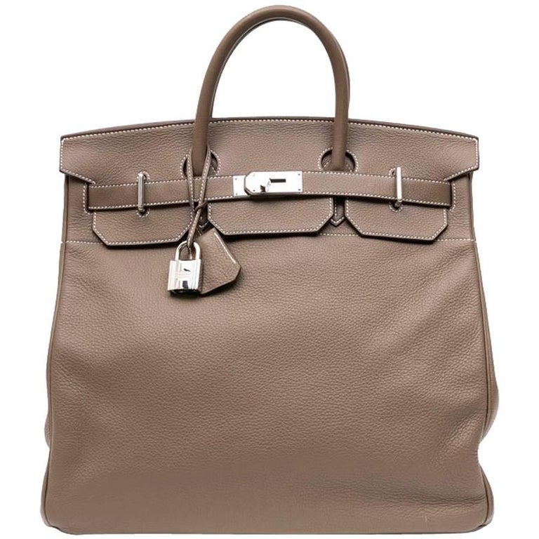HERMES Birkin 50 HAC in Etoupe Grained Leather at 1stDibs | hermes etoupe,  hermes hac, etoupe hermes