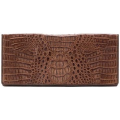 Used Crocodile Envelope Clutch Bag