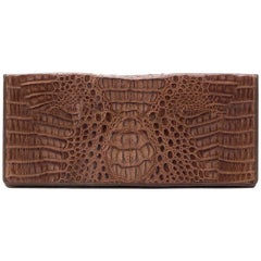 Pochette enveloppante en crocodile vintage