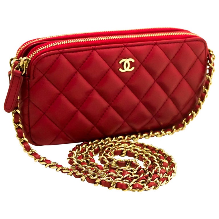 woc chanel red wallet