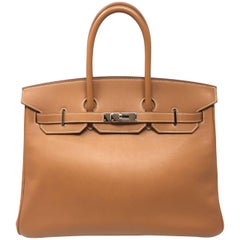 Hermes Paris Sac Birkin 35 Swift Gold Leather Bag, 2008
