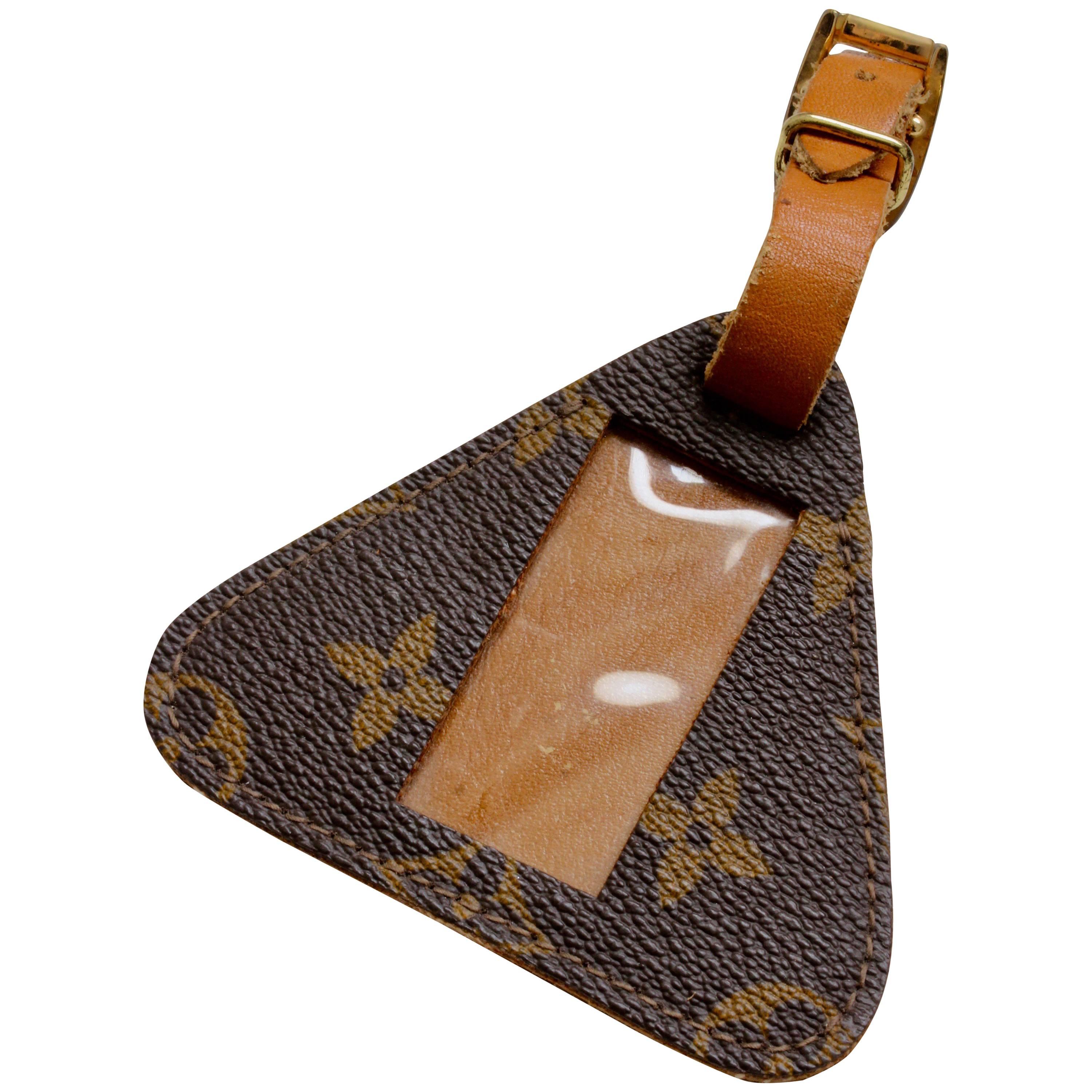 Louis Vuitton Monogram Luggage Tag I.D. Holder Travel Accessory French Company 