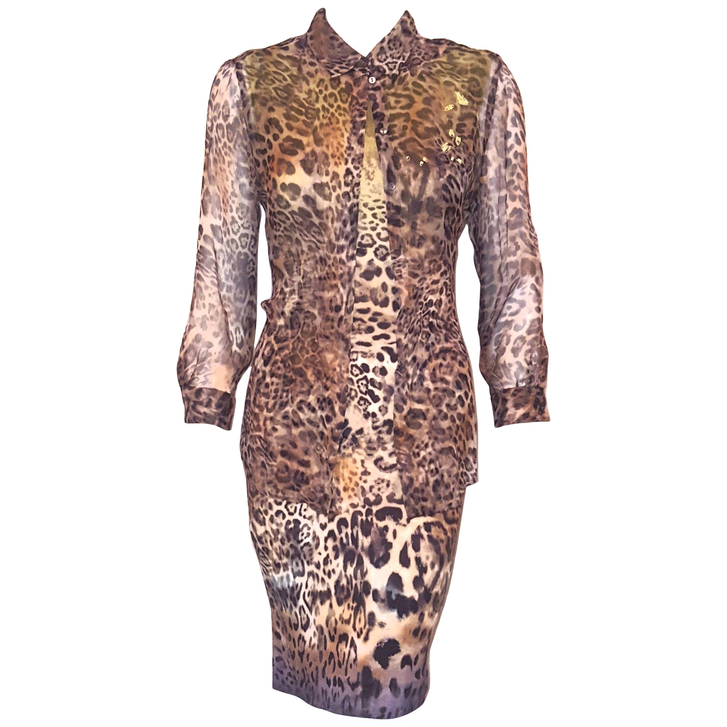 Marc Cain Multicolor Leopard Print Two Piece Dress Ensemble 