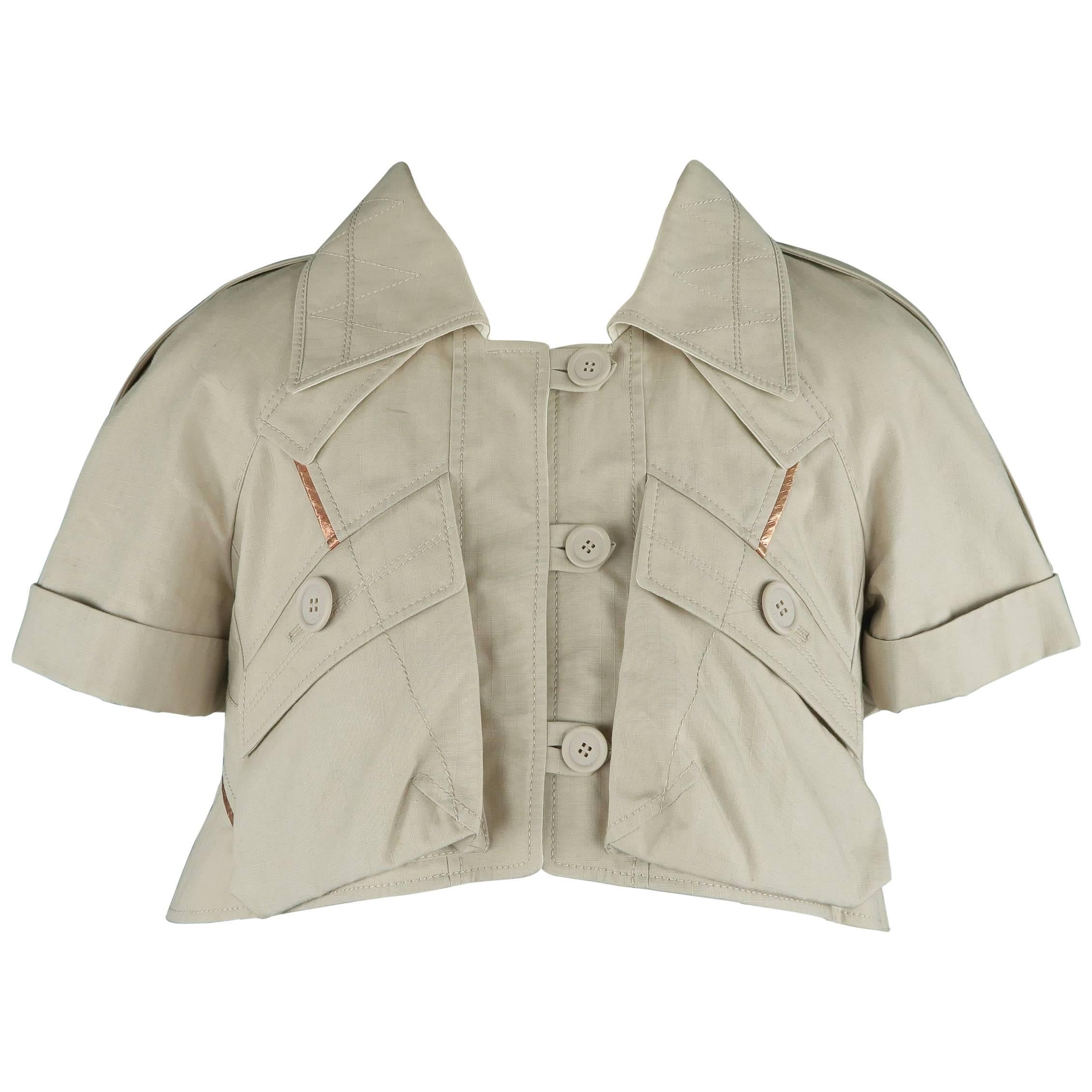 Louis Vuitton Beige Cropped A Line Safari Jacket