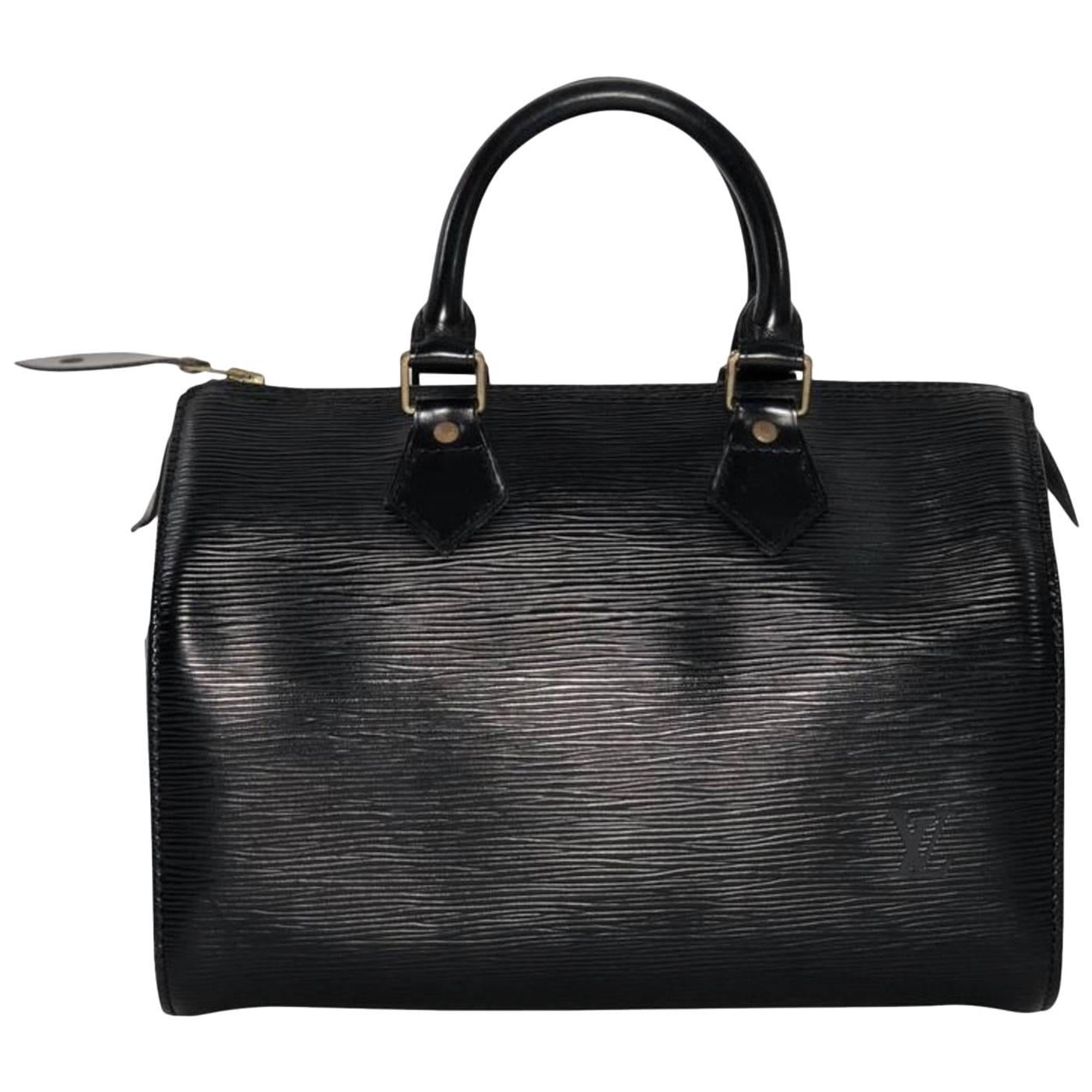 Louis Vuitton Epi Speedy 25 in Black Satchel Handbag