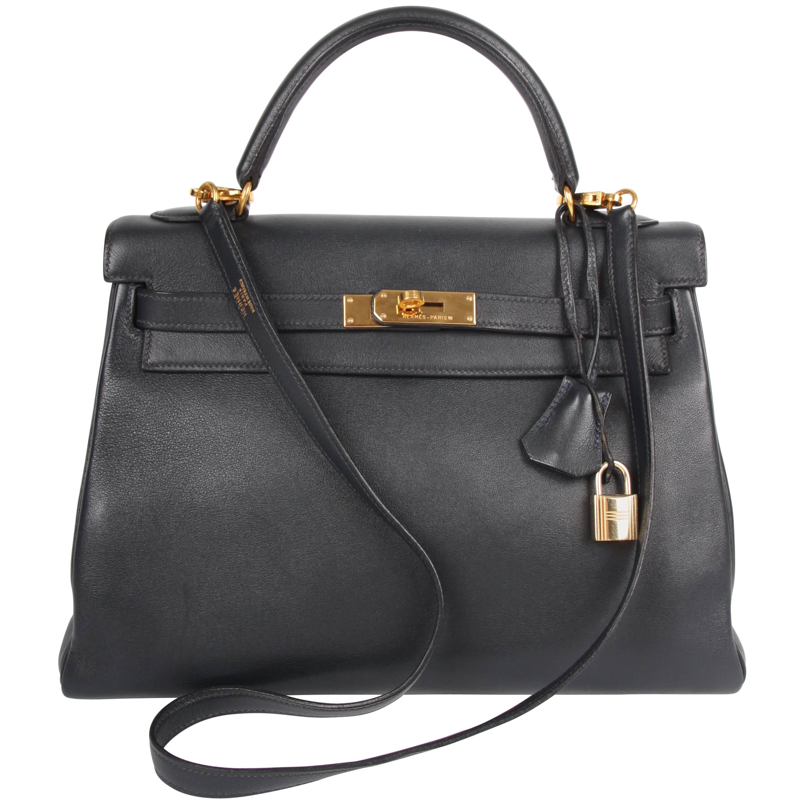 Hermès Kelly Bag 32 Swift Leather - dark blue