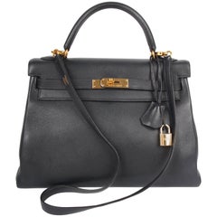 Hermès Kelly Bag 32 Swift Leather - dark blue