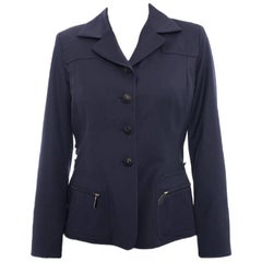 Hermes Vintage 1990’s Navy Wool Blazer Jacket - S Hermes Vintage 1990’s Navy Wool Blazer Jacket - S