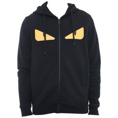 Fendi Monster Black Hoodie Sweatshirt with Yellow Eyes - 48