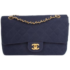 Chanel Vintage 2.55 Timeless Denim Double Flap Bag - blue