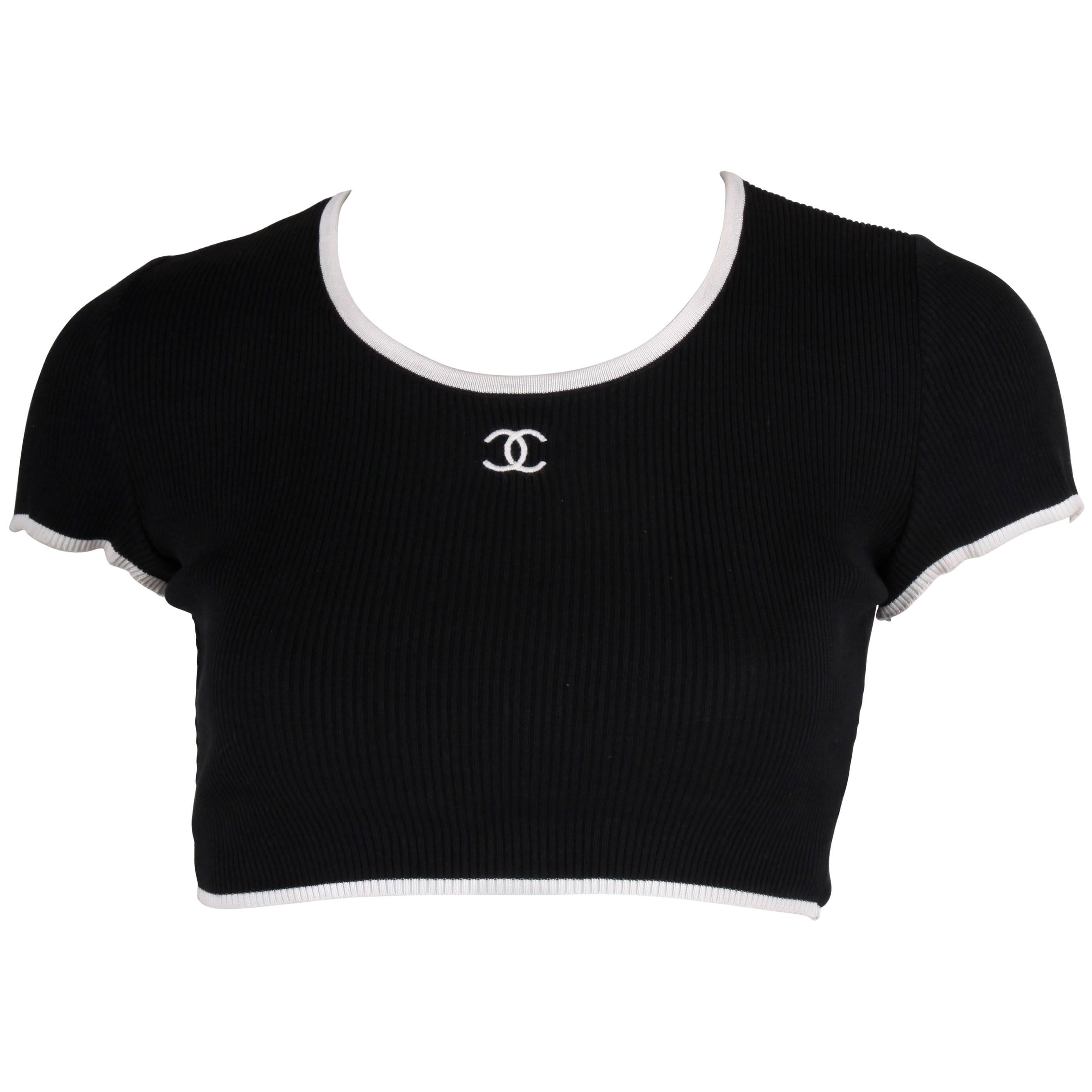 Chanel Crop Top - black/white