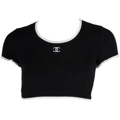 Chanel Crop Top - black/white at 1stDibs | chanel crop top shirt, chanel  croptop, black chanel crop top