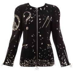 Moschino Couture Black Safety Pin Zip Front Jacket, Fall 2009