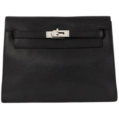 Vintage 2008 Hermes Black Swift Leather Kelly Danse 