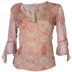 A Vintage Emilio Pucci Silk light summer Top with a paisley print