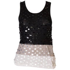 A 1990s Retro Sonia Rykiel knitted and Beaded Tank Top