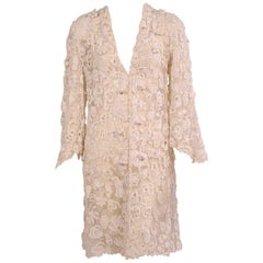 Antique Irish Completely Hand Made Lace Coat, Circa 1910