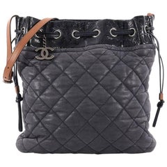 Chanel Drawstring Shoulder Bag Quilted Iridescent Calfskin Medium