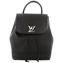 LOUIS VUITTON #39400 LockMe Black Suede-Leather Backpack – ALL