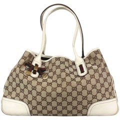 Gucci Monogram Medium Princy Tote 163805 GG Canvas Leather with Dustbag