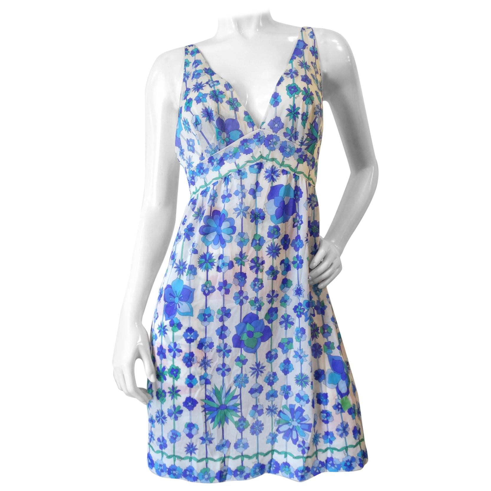 1960's Emilio Pucci for Formfit Rodgers Floral Mod Slip Dress