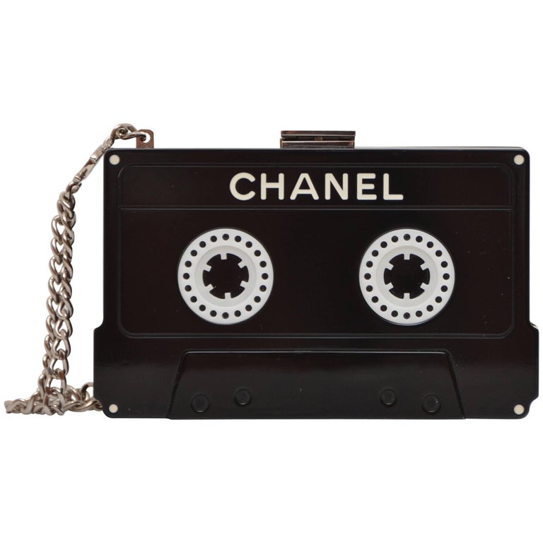 Chanel Black Lucite Cassette Tape Clutch Bag, 2004
