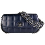 Chanel Chain Around Mini Dark Blue Clutch Mini Classic Flap at