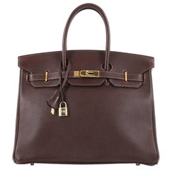 Hermes Birkin Handbag Havane Brown Gulliver with Gold Hardware 35