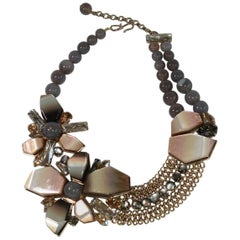 Philippe Ferrandis Agate and Glass Statement Necklace