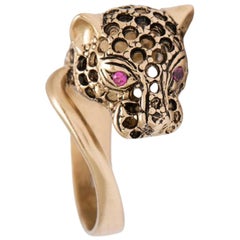 Puro Iosselliani Iconic Panther's head Gold Ring