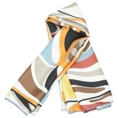 Emilio Pucci Blue, Brown, Orange and Yellow Scarf - NWT