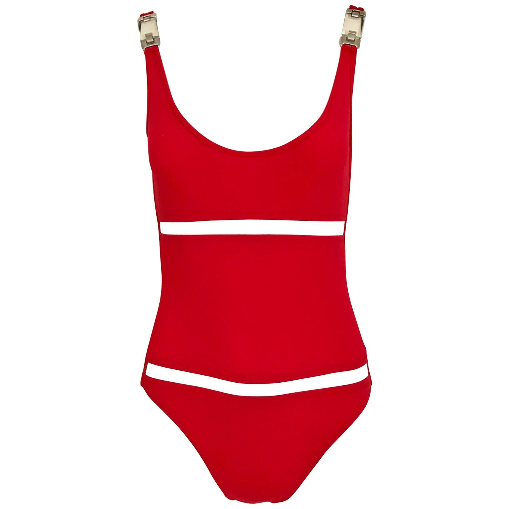 Paco Rabanne Red One Piece Bathing suit